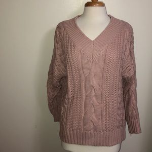 Blush cable knit sweater never worn super soft